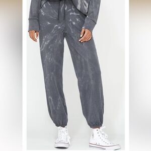 Lacausa Women’s Size S Slater Sweatpants Dark Gray Tie Dye Loungewear Oversized